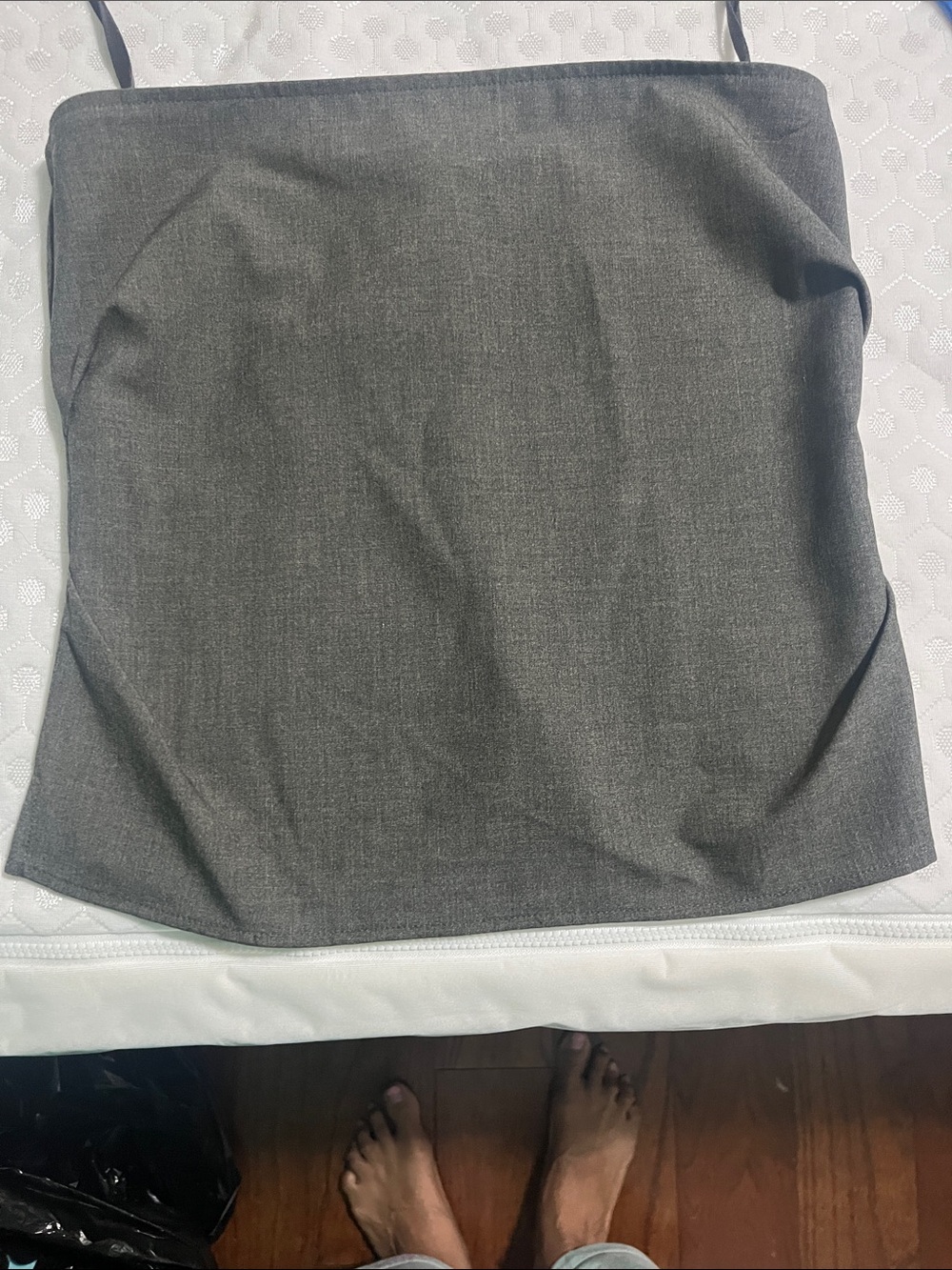 Women's Charcoal Gray Strapless Tube Top